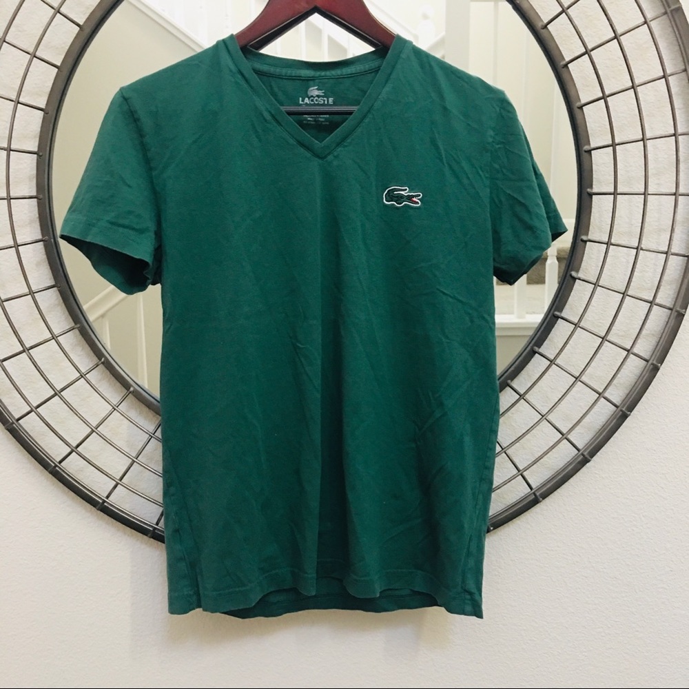 ❤️Lacoste V-neck green t-shirt size 3